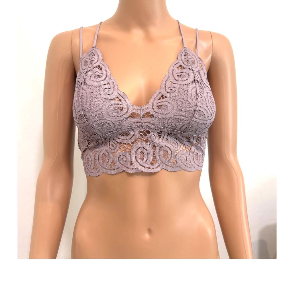 Victoria's Secret PINK small lace criss cross back bralette crop top BC3 3240